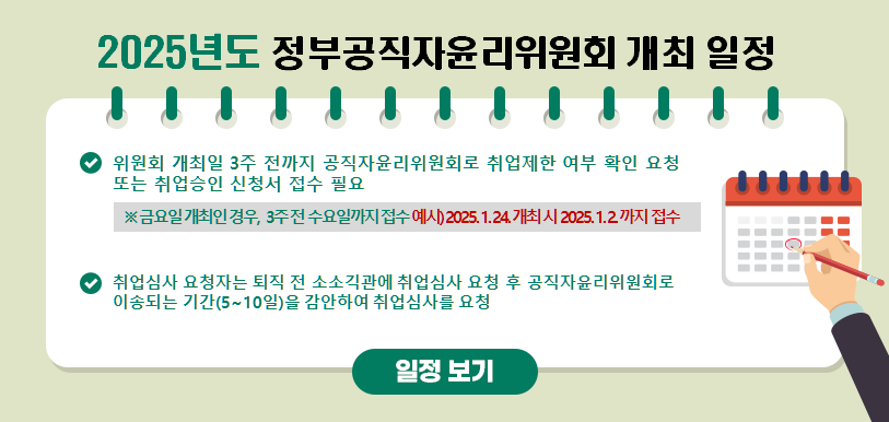 2025년 정부공직자윤리위원회 개최 일정